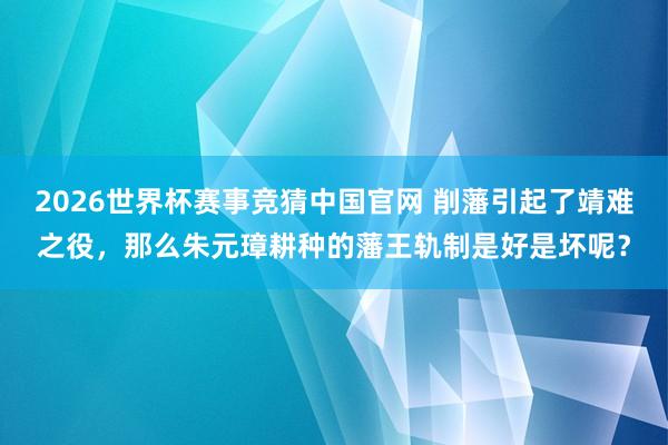2026世界杯赛事竞猜中国官网 削藩引起了靖难之役，那么朱元璋耕种的藩王轨制是好是坏呢？