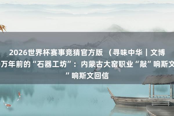 2026世界杯赛事竞猜官方版 （寻味中华｜文博）50万年前的“石器工坊”：内蒙古大窑职业“敲”响斯文回信