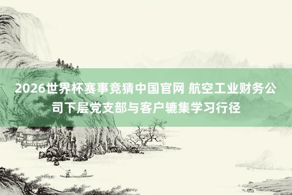 2026世界杯赛事竞猜中国官网 航空工业财务公司下层党支部与客户辘集学习行径