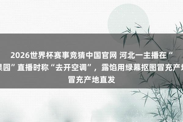 2026世界杯赛事竞猜中国官网 河北一主播在“户外果园”直播时称“去开空调”,露馅用绿幕抠图冒充产地直发