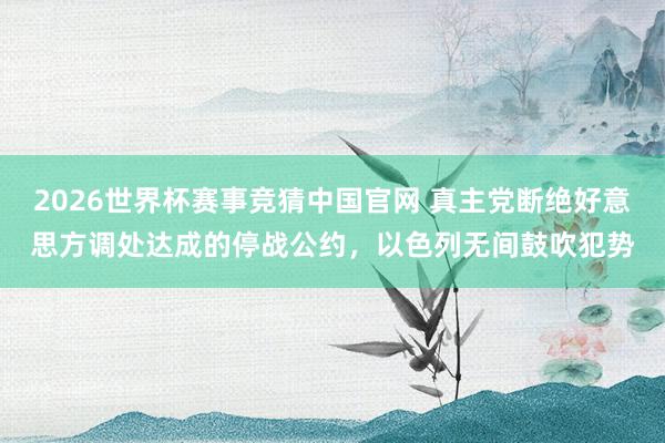 2026世界杯赛事竞猜中国官网 真主党断绝好意思方调处达成的停战公约，以色列无间鼓吹犯势
